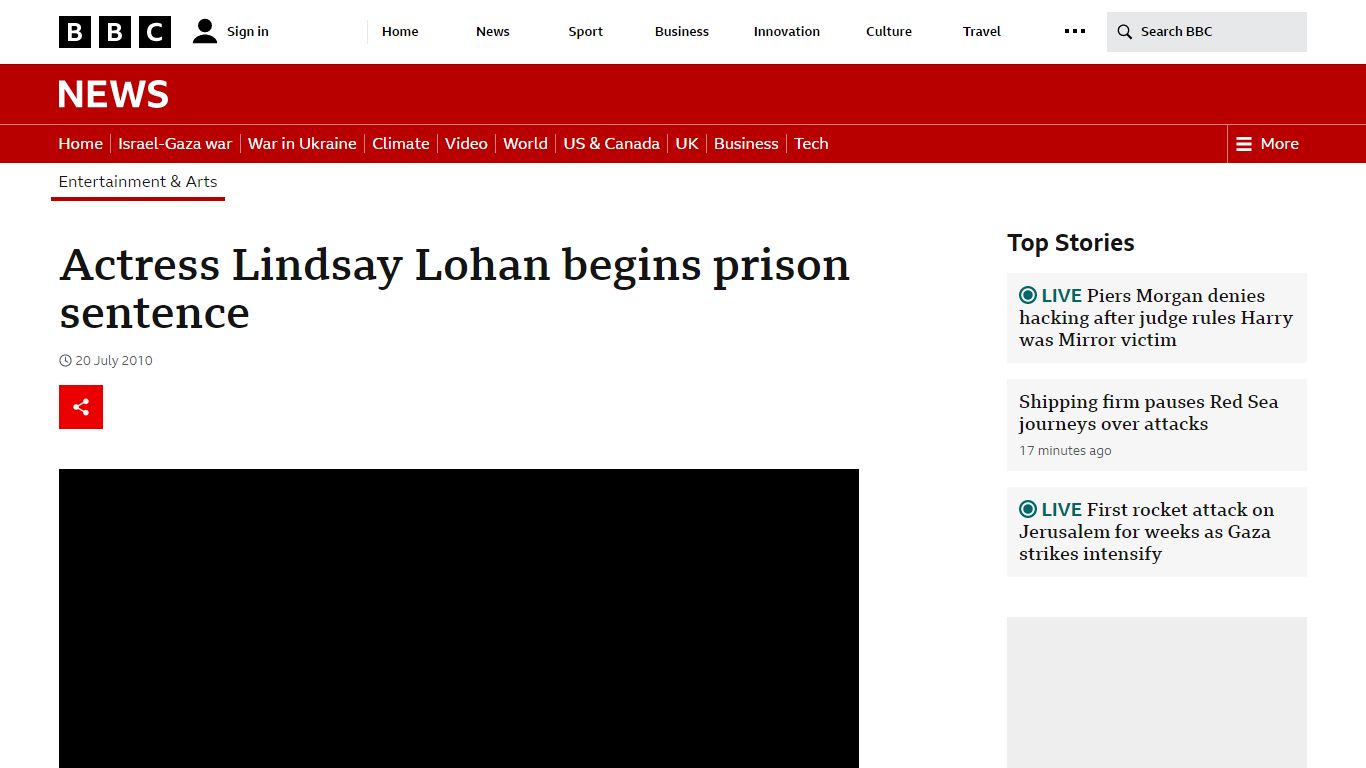 Actress Lindsay Lohan begins prison sentence - BBC News